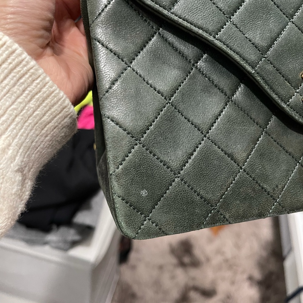 Authentic RARE Vintage Chanel Forest Green Bag - Picture 6 of 15